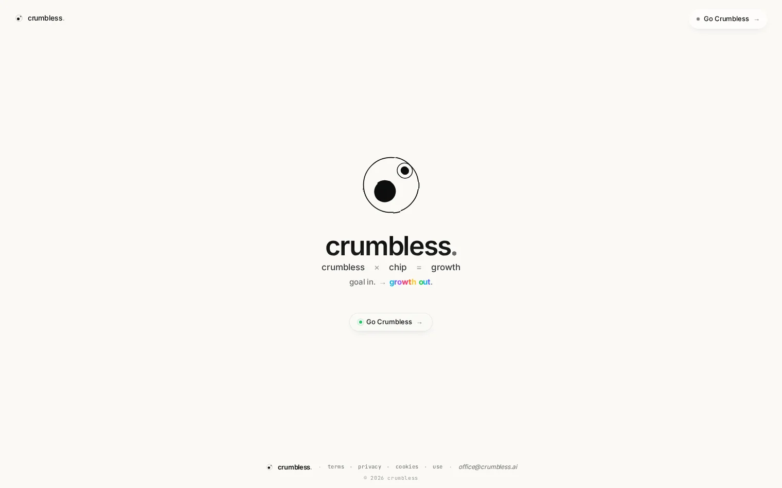 Crumbless AI homepage